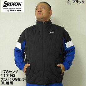 大きいサイズ メンズ ゴルフ SRIXON ヒートナビ アウター ベスト（メーカー取寄）スリクソン 3L 4L 5L 6L 大きい サイズ キングサイズ ビッグサイズ デビルーズ ゴルフウェア おしゃれ 防風 防寒