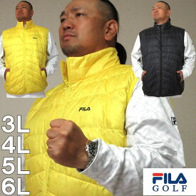 大きいサイズ メンズ FILA GOLF ハイブリット ダウン ベスト（メーカー取寄）ゴルフウェア フィラゴルフ 3L 4L 5L 6L 大きい サイズ キングサイズ ビッグサイズ デビルーズ ゴルフウェア おしゃれ 防風 防寒