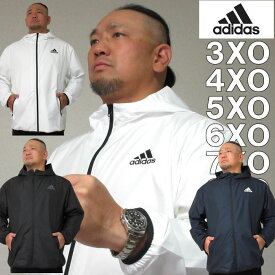 大きいサイズ メンズ adidas ウーブン フード ジャケット パーカー（メーカー取寄）アディダス 2L 3L 4L 5L 6L 7L 大きい サイズ キングサイズ ビッグサイズ デビルーズ ブランド ジャンパー アウター