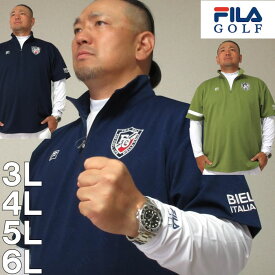 大きいサイズ メンズ FILA GOLF 半袖 シャツ インナーセット（メーカー取寄）ゴルフウェア フィラゴルフ 3L 4L 5L 6L 大きい サイズ キングサイズ ビッグサイズ デビルーズ ゴルフウェア おしゃれ ゴルフシャツ