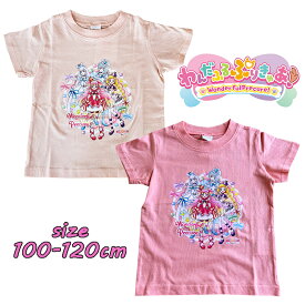 【メール便OK】 わんだふるぷりきゅあ！ プリキュア 半袖Tシャツ 天竺 コットン プリント キッズ トドラー ガールズ 人気 キャラクター 女の子 女児 キッズ アニメ こども お誕生日 ギフト (TG8841 na150024)