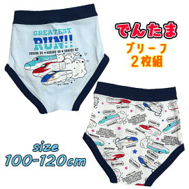 【メール便送料無料】でんたま 新幹線(はやぶさ/こまち/かがやき) 2Pブリーフ 前開き 2枚組 バックプリント 総柄 インナー 下着 パンツ キッズ こども 男の子 ギフト (521DT2011 n108025)