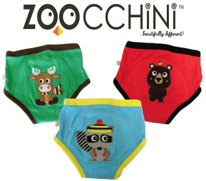 【送料無料】ZOOCCHiNiズーキーニ ズッキーニ オーガニックコットン トレーニングパンツ 3枚組 (森の仲間/男児) ベビー用品 赤ちゃん 男の子 ボーイズ トイトレ 出産祝い 誕生日 プレゼント ギ