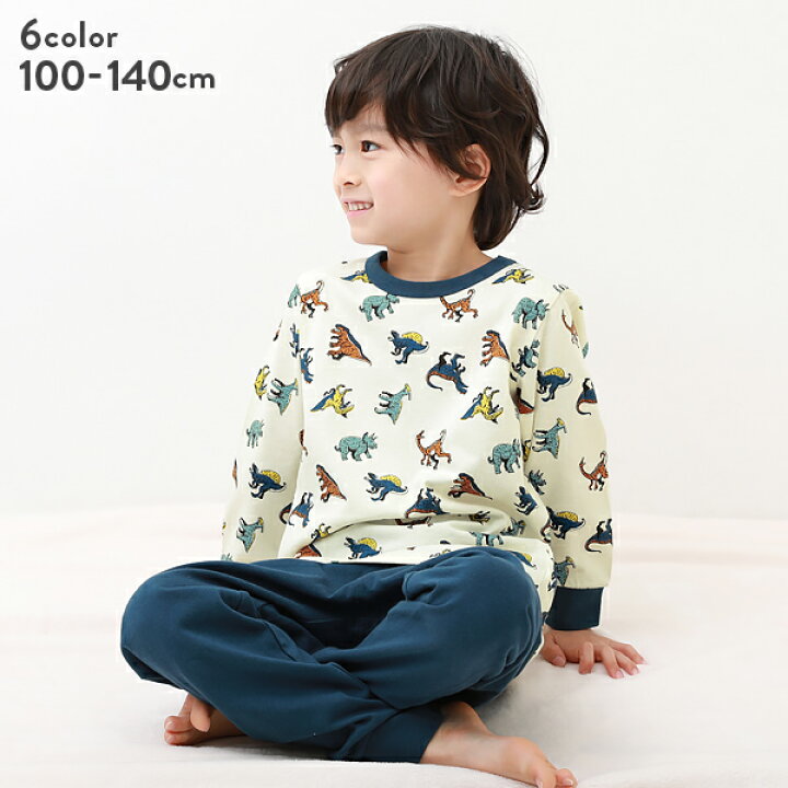 楽天市場 ボーイズ総柄長袖ルームウェア 子供服 キッズ 男の子 ルームウェア パジャマ 部屋着 Devirock 楽天市場店