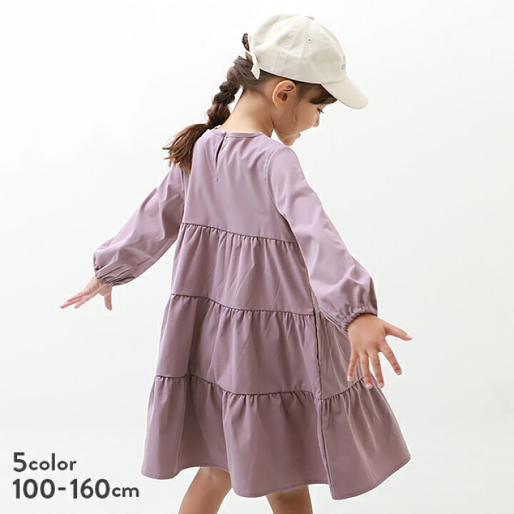 楽天市場 ティアード長袖ワンピース 子供服 キッズ 女の子 長袖ワンピース ワンピース 長袖 22ssワンピース Devirock 楽天市場店