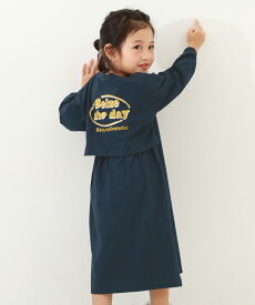 バックデザイン 長袖ワンピース 子供服 キッズ 女の子 長袖ワンピース ワンピース 綿100% 吸汗 24SS_春のガールズコレクション_ワンピース