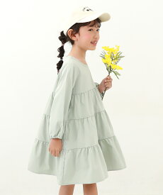 【SALE 23%OFF】ティアード長袖ワンピース 子供服 キッズ 女の子 長袖ワンピース ワンピース 24SS_春のガールズコレクション_ワンピース