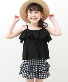 【LIMITED SALE 9%OFF】オフショルセットアップ水着 子供服 キッズ 女の子 水着 プールグッズ セパレート水着 24SS_スイムグッズ特集_ガールズ ※返品・交換不可※