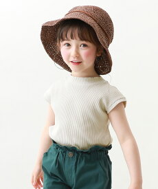 フレンチスリーブ リブ半袖Tシャツ 子供服 キッズ 女の子 トップス 半袖Tシャツ Tシャツ