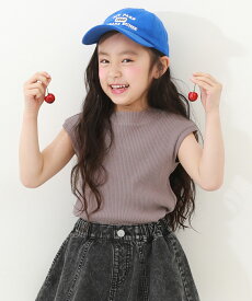 フレンチスリーブ リブ半袖Tシャツ 子供服 キッズ 女の子 トップス 半袖Tシャツ Tシャツ 24SS_サマーガールズ特集_トップス