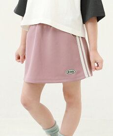 【セットアップ可能】サイドラインミニスカート(インナー付き) 子供服 キッズ 女の子 ボトムス スカート スカッツ インナーパンツ付ミニスカート ジャージ 24SS_春のガールズコレクション_スカート