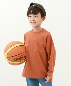 防汚 フットボール長袖Tシャツ 子供服 キッズ 男の子 女の子 トップス 長袖Tシャツ ロンT ストレッチ 吸汗 速乾 24SS_防汚シリーズ特集