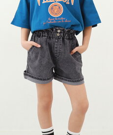 【LIMITED SALE 5%OFF】楽デニム ハイウエスト フリルショートパンツ 子供服 キッズ 女の子 ボトムス ハーフパンツ ショートパンツ デニムパンツ 24SS楽デニム特集 24SS_ハーフパンツ特集_ガールズ