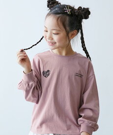 【送料無料】綿100％ デビラボ ガールズ ボリュームスリーブ プリント袖リブ 長袖Tシャツ 子供服 キッズ 女の子 ロンT トップス