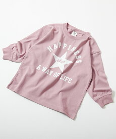 【送料無料】綿100％ デビラボ BIGシルエット プリント袖リブ 長袖Tシャツ 子供服 キッズ ベビー服 男の子 女の子 ロンT トップス
