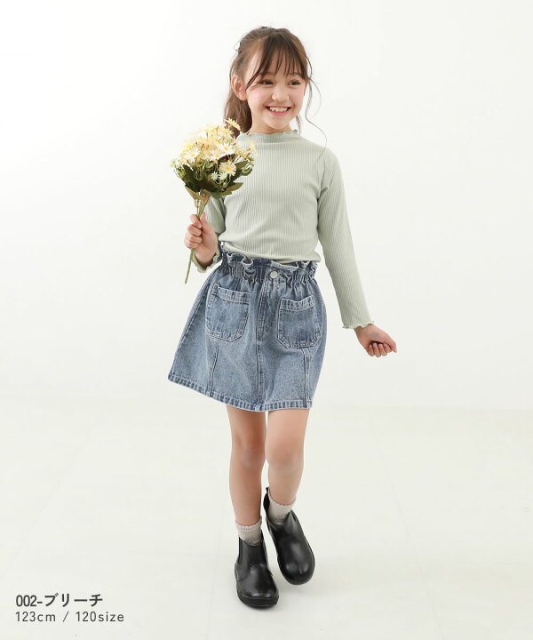 楽天市場】ウエストフリル デニムスカート 子供服 キッズ 女の子 