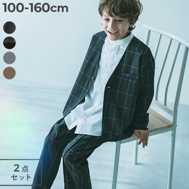 楽天市場】【春SALE 12%OFF】フォーマル チェック柄 ノーカラー 