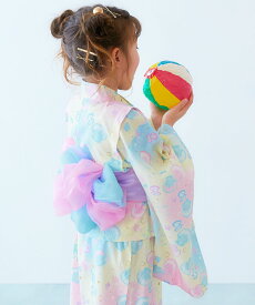 【LIMITED SALE 最大7%OFF】【帯2本付きで華やか】簡単着付け ワンピースにもなる セパレート浴衣 子供服 キッズ ベビー服 女の子 お祭り 夏祭り 花火大会 綿100％ 浴衣 浴衣甚平特集
