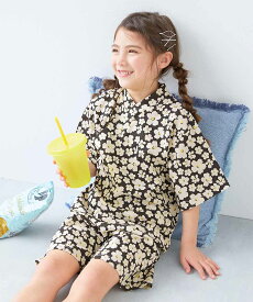 すぽっと着られる 着心地やわらか 総柄プリント おやすみ甚平 子供服 キッズ 男の子 女の子 お祭り 夏祭り 花火大会 パジャマ 甚平 浴衣甚平特集