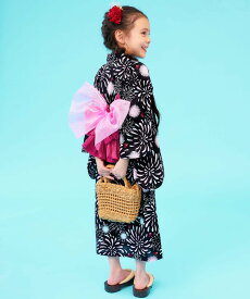 【ふわっと立体2重帯】1人でも着られる 着付け簡単 すぽっと ワンピース型浴衣 子供服 キッズ ベビー服 女の子 お祭り 夏祭り 花火大会 綿100％ 作り帯 浴衣 浴衣甚平特集