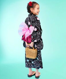 【ふわっと立体2重帯】1人でも着られる 着付け簡単 すぽっと ワンピース型浴衣 子供服 キッズ ベビー服 女の子 お祭り 夏祭り 花火大会 綿100％ 作り帯 浴衣 浴衣甚平特集