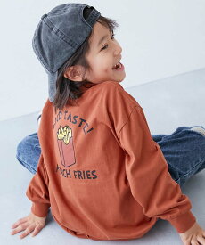 【LIMITED SALE 最大9%OFF】【送料無料】 綿100％ デビラボ BIGシルエット プリント袖リブ 長袖Tシャツ 子供服 キッズ ベビー服 男の子 女の子 ロンT トップス