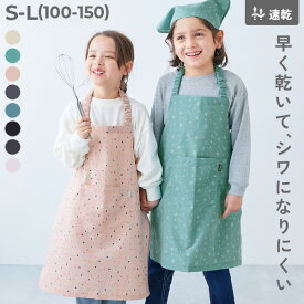速乾 しわになりにくい エプロン 子供服 キッズ 男の子 女の子 生活雑貨 キッチンウェア