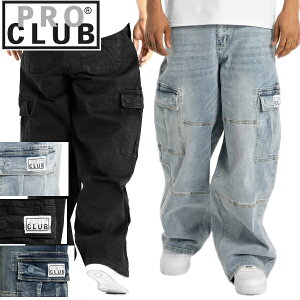 32PC0606 Pro Club Men's Heavyweight Baggy Fit Denim Cargo Pant (�v���N���u) �w�r�[�E�G�C�g�o�b�M�[�f�j���J�[�S�p���c�y28�`40�C���`�z PROCLUB �|���N���u�@�����Y�傫���T�C�Y �_�{�_�{�W���Y�@�J�[�S�p