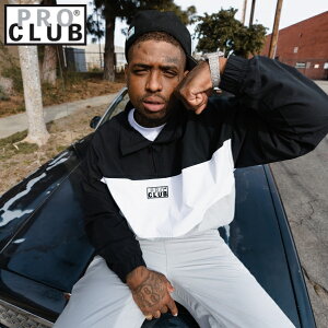 �y22PC0302�z�{�b�N�X���S Pro Club Men's Comfort Tri-Color Half Zip Track Jacket (�v���N���u) �n�[�t�W�b�v�A�E�^�[�E�G�A�[[�����y]�@PROCLUB BOX LOGO �E�C���h�u���[�J�[�W���P�b�g �v���N���u�@�g���b�N�W