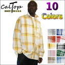 【あす楽】CalTop チェック柄 L/Sシャツ　[カルトップ]　チェックシャツ　【全11色】 キャルトップ シャツ 長袖 チェックシャツ メキシカン チカーノ ギャング ローライダー メンズ 大きいサイズ シャツ LL 2L 3L 4L 5L