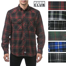 【151】PRO CLUB (プロクラブ) Men's L/S Flannel Button Shirt【全6色】【フラネルシャツ]チェック柄 L/Sシャツ PROCLUB 長袖(ロングスリーブ) 小さいサイズ 大きいサイズ メンズ ネルシャツ メキシカン　ストリート系　ヒップホップ　作業着LL 2L 3L 4L 5L