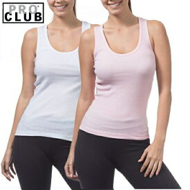 PRO CLUB　(プロクラブ)　【全3色】【M〜XL】[あす楽] PROCLUB Ladies Athletics Shirt リブ編みタンクトップ(1枚売り)レディース無地Aシャツ　大きいサイズAシャツ　大きいレディース無地タンクトップ