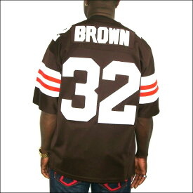 【あす楽】【送料無料】【全2色】CLEVELAND BROWNS replica フットボールシャツ/ #32【JIM BROWN】大きいサイズ　メンズ　小さいサイズ　メンズ大きいサイズ　ゲームシャツ　ダンス　衣装　ダンス衣装　hiphop ヒップホップ