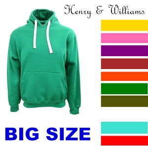 HENRY & WILLIAM�@(H&W) [�w�����[���E�B���A��] �y�S10�F�zNew york style PULL OVER hoody�@[�����y]�y4XL�`6XL�z �傫���T�C�Y ���n�v���I�[�o�[�t�[�f�B�W�b�v�Ȃ��@�`���b�N�Ȃ��@�h��@�X�E�F�b�g �p�[