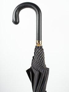 �yPasotti�z�p�\�b�e�B NAVY STRIPE UMBRELLA WITH LEATHER HANDLE �P �����Y ���P ������ �C�^���A�����Y������� �u���b�N �� ���U�[�f�U�C�� �v���[���g �M�t�g