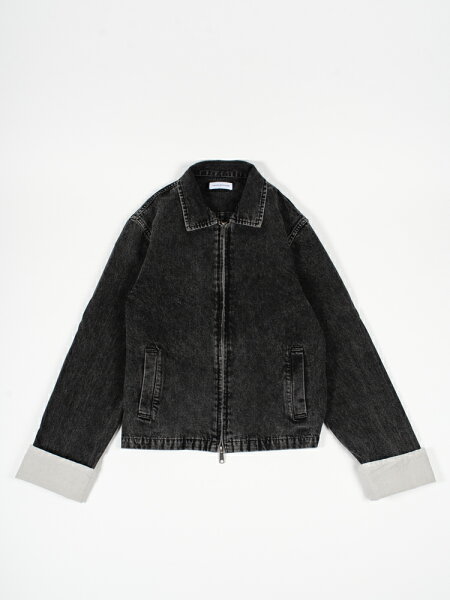 【MAHITO MOTOYOSHI】マヒトモトヨシ Cuff Switched Denim Blouson Black 袖口切替デニムブルゾン ブラック 日本ブランドコレクション デザイナーズブランド 正規取扱い店 通販 デニムジャケット ジージャン モード系ブランド