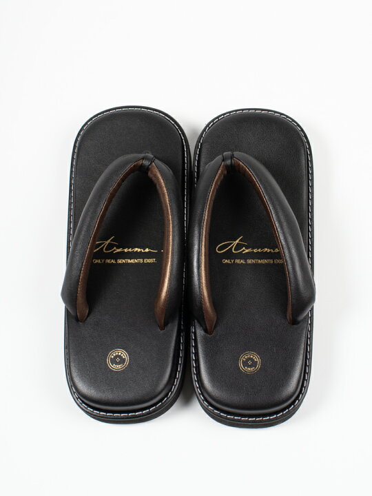 楽天市場】【Azuma.】アズマ LEATHER SETTA BLACK×GOLD レザー雪駄 
