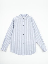 【masao shimizu】 マサオシミズ Trompe l'oeil Collar Shirt トロンプルイユシャツ バンドカラーシャツ ストライプシャツ