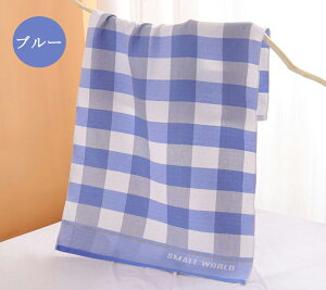 ガーゼタオル バスタオル 大判 吸水速乾 チェック柄 ガーゼバスタオル 4重ガーゼ 綿紗 かわいい 80*150cm 赤ちゃん 大人 おしゃれ ホテル仕様 ホテルタオル やわらか 速乾 ベビー 赤ちゃん 優し