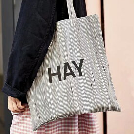 即納 純正新品 [HAY] ヘイ トートバッグ メンズ レディース COTTON BAG コットンバッグ BLACK DOT STRIPE ドット ストライプ 多収納 A4対応 肩掛け かわいい 丈夫 通勤バッグ 通学 大学生