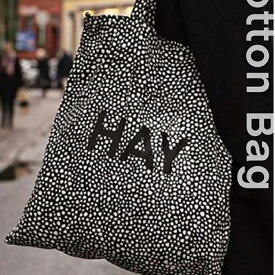 即納 純正新品 [HAY] ヘイ トートバッグ メンズ レディース COTTON BAG コットンバッグ BLACK DOT STRIPE ドット ストライプ 多収納 A4対応 肩掛け かわいい 丈夫 通勤バッグ 通学 大学生 [並行輸入品]