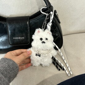 ≪送料無料≫ キーホルダー ぬいぐるみ 韓国 キーホルダー ワンちゃん もふもふ キーリング キャラクター バッグチャーム