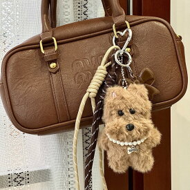 ≪送料無料≫ キーホルダー ぬいぐるみ 韓国 キーホルダー ワンちゃん もふもふ キーリング キャラクター バッグチャーム