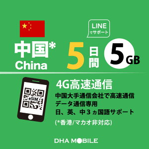  eSIM 5 5GB(ƒᑬ128kbps) vyChSIM ChinaMobile 4G/LTE f[^ʐMp esimΉsimt[[̂ݑΉ