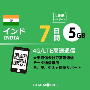 Ch eSIM 7 5GB(ƒᑬ128kbps) vyChSIM AirTel 5G/4G f[^ʐMp esimΉsimt[[̂ݑΉ Chsim