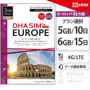 eSIM [bp 42V 6GB 15 vyChSIM f[^ʐMp 4GLTE / 3GΉ esimΉsimt[[̂ݑΉ / C^A tX CMX XyC XCX I_ `FR MV hC