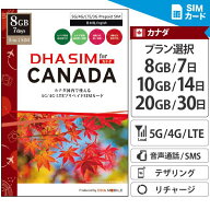 【最短翌日着】 カナダ SIM 【 SIMカード 】 30日間 20GB プリペイドsim Telus 5G/4G回線 カナダ現地電話…
