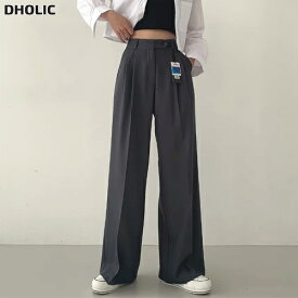 レディース 韓国ファッション ボトムス ロングパンツ スラックス ワイドパンツ ハイウエスト 美脚 ベーシック オフィス カジュアル デイリー 着回し 春 夏 秋 冬 SSBOKP