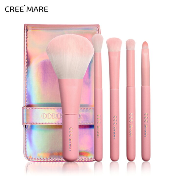 楽天市場 コリンコ ピンクホログラム5p コスメ Cosme ブラシ ブラシセット メイクアップブラシ 化粧ブラシ 5本 セット ポーチ ホログラム オーロラ メイクブラシ かわいい ピンク プレゼント 誕生日 プチギフト 韓国 韓国コスメ Tool コリンコ C限