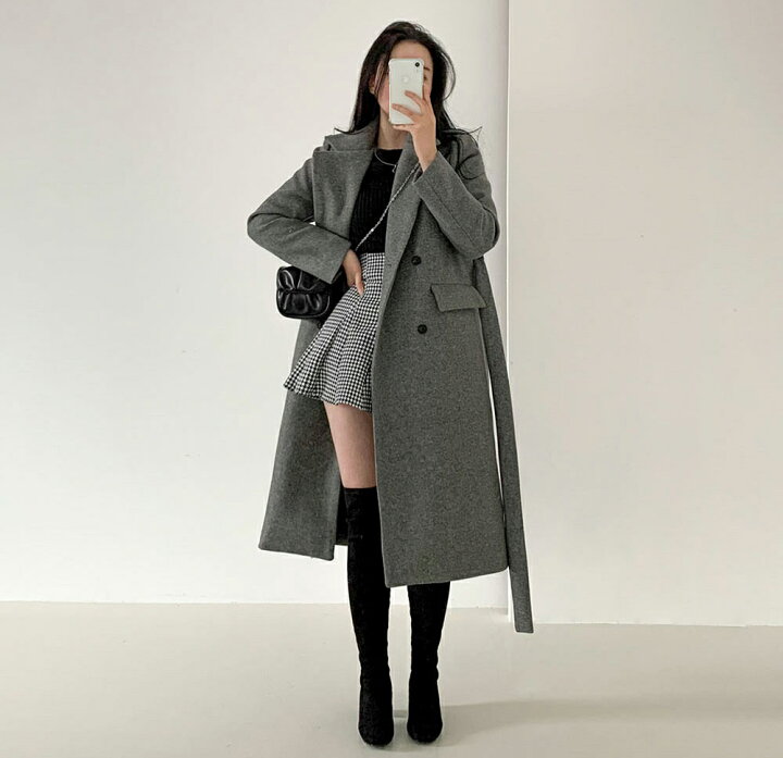 楽天市場】【B.Fday SALE】≪再入荷≫ストラップ付カシミヤ混ロング  